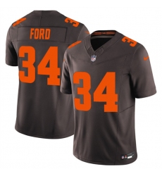 Men's Cleveland Browns #34 Jerome Ford Brown 2025 F.U.S.E. Alpha Dawg Limited Football Stitched Jersey