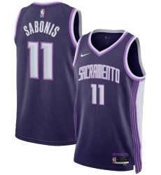 Men's Sacramento Kings #11 Domantas Sabonis Purple 2025-26 City Edition Swingman Stitched Jersey