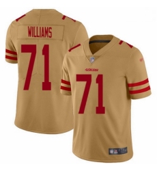 Men's San Francisco 49ers #71 Trent Williams Gold Anniversary Vapor Untouchable Limited Stitched Football Jersey