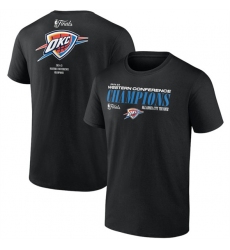 Men's Oklahoma City Thunder Black 2025 Western Conference Champions Basketball T-Shirt