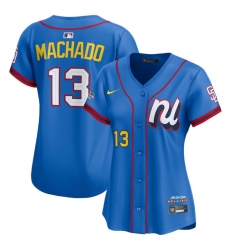 Women's National League #13 Manny Machado Blue 2025 All-Star Edition Limited Stitched Baseball Jersey(Run Small)