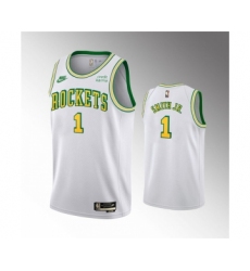 Men's Houston Rockets #1 Jabari Smith jr. White Swingman Classic Edition Stitched Basketball Jersey