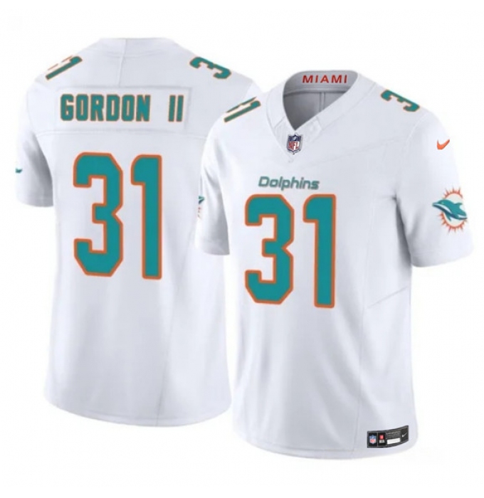 Men's Miami Dolphins #31 Ollie Gordon II White 2025 F.U.S.E. Vapor Limited Football Stitched Jersey