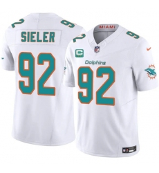 Men's Miami Dolphins #92 Zach Sieler White 2025 F.U.S.E. With 2-Star C Vapor Limited Football Stitched Jersey