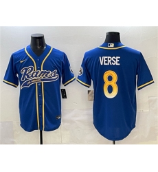 Men's Los Angeles Rams #8 Jared Verse Royal Cool Base Stitched Baseball Jersey