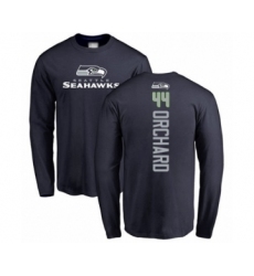 Football Seattle Seahawks #44 Nate Orchard Navy Blue Backer Long Sleeve T-Shirt