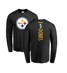 Football Pittsburgh Steelers #5 Joshua Dobbs Black Backer Long Sleeve T-Shirt