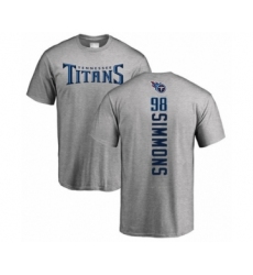 Football Tennessee Titans #98 Jeffery Simmons Navy Blue Name & Number Logo T-Shirt