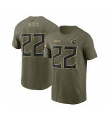 Men's Tennessee Titans Derrick Henry Football Camo 2021 Salute To Service Name & Number T-Shirt