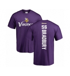 Football Minnesota Vikings #56 Garrett Bradbury Purple Backer T-Shirt
