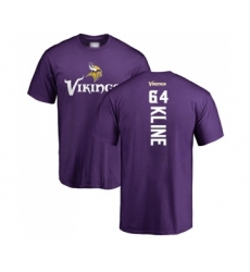 Football Minnesota Vikings #64 Josh Kline Purple Backer T-Shirt