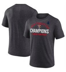 Men's Florida Panthers Heather Charcoal 2025 Stanley Cup Champions Rush Tri-Blend T-Shirt