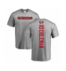 Football San Francisco 49ers #26 Tevin Coleman Ash Backer T-Shirt