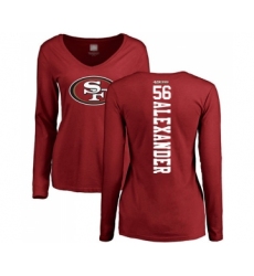 Football Women's San Francisco 49ers #56 Kwon Alexander Red Backer Long Sleeve T-Shirt