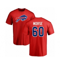 Football Buffalo Bills #60 Mitch Morse Red Name & Number Logo T-Shirt
