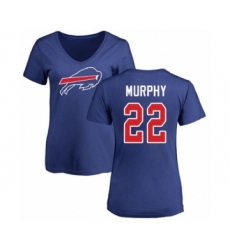 Football Women's Buffalo Bills #22 Marcus Murphy Royal Blue Name & Number Logo T-Shirt