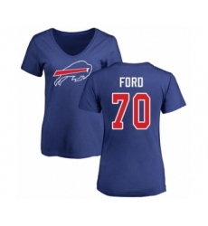 Football Women's Buffalo Bills #70 Cody Ford Royal Blue Name & Number Logo T-Shirt