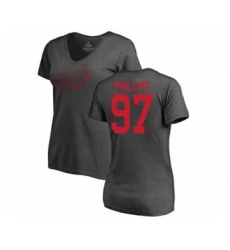 Football Women's Buffalo Bills #97 Jordan Phillips Ash One Color T-Shirt