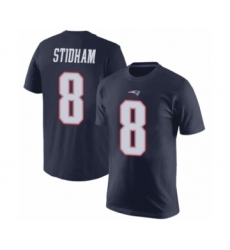 Football New England Patriots #8 Jarrett Stidham Navy Blue Rush Pride Name & Number T-Shirt