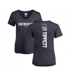 Football Women's New England Patriots #56 Andre Tippett Navy Blue Backer T-Shirt