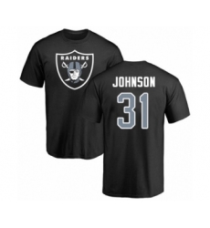 Football Oakland Raiders #31 Isaiah Johnson Black Name & Number Logo T-Shirt