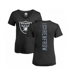 Football Women's Oakland Raiders #13 Hunter Renfrow Black Backer T-Shirt