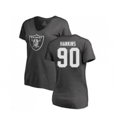Football Women's Oakland Raiders #90 Johnathan Hankins Ash One Color T-Shirt