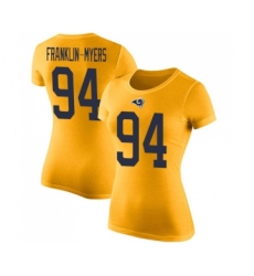 Women's Los Angeles Rams #94 John Franklin-Myers Gold Rush Pride Name & Number T-Shirt