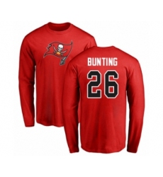 Football Tampa Bay Buccaneers #26 Sean Bunting Red Name & Number Logo Long Sleeve T-Shirt