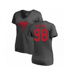 Football Women's Tampa Bay Buccaneers #98 Anthony Nelson Ash One Color T-Shirt