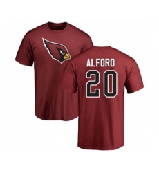 Football Arizona Cardinals #20 Robert Alford Maroon Name & Number Logo T-Shirt