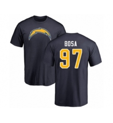 Football Los Angeles Chargers #97 Joey Bosa Navy Blue Name & Number Logo T-Shirt