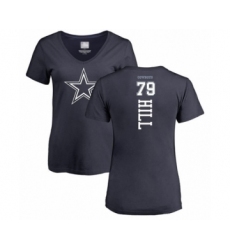 Football Women's Dallas Cowboys #79 Trysten Hill Navy Blue Backer T-Shirt