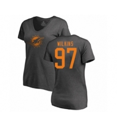 Football Women's Miami Dolphins #97 Christian Wilkins Ash One Color T-Shirt