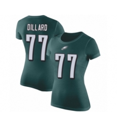 Women's Philadelphia Eagles #77 Andre Dillard Green Rush Pride Name & Number T-Shirt