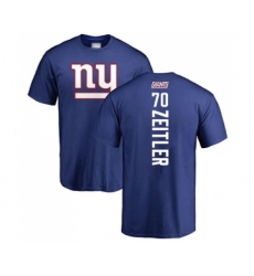 Football New York Giants #70 Kevin Zeitler Royal Blue Backer T-Shirt