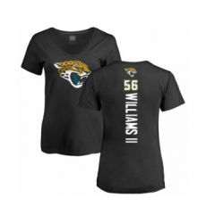 Football Women's Jacksonville Jaguars #56 Quincy Williams II Black Backer V-Neck T-Shirt