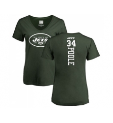 Football Women's New York Jets #34 Brian Poole Green Backer T-Shirt