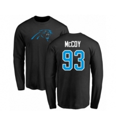 Football Carolina Panthers #93 Gerald McCoy Black Name & Number Logo Long Sleeve T-Shir