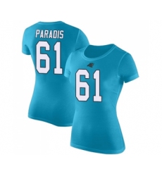 Football Women's Carolina Panthers #61 Matt Paradis Blue Rush Pride Name & Number T-Shirt