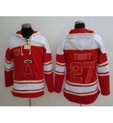 Men's LA Angels Of Anaheim #27 Mike Trout Red Baseball MLB Hoodie