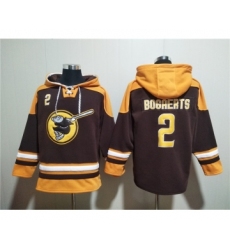 Men's San Diego Padres #2 Xander Bogaerts Brown Gold Ageless Must-Have Lace-Up Pullover Hoodie