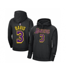 Men's Los Angeles Lakers #3 Anthony Davis 2021 Black Pullover Basketball Hoodie
