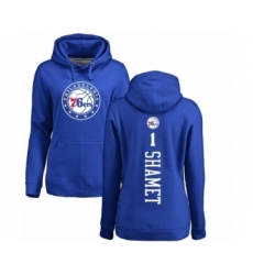 NBA Women's Nike Philadelphia 76ers #1 Landry Shamet Royal Blue Backer Pullover Hoodie