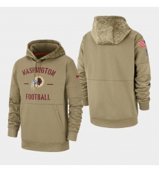 Men's Washington Redskins Tan 2019 Salute to Service Sideline Therma Pullover Hoodie