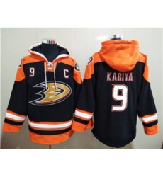 Men's Anaheim Ducks #9 Paul Kariya Black Ageless Must-Have Lace-Up Pullover Hockey Hoodie