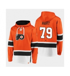 Men's Philadelphia Flyers #79 Carter Hart Orange All Stitched Sweatshirt Hoodie