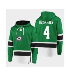 Men's Dallas Stars #4 Miro Heiskanen Green Ageless Must-Have Lace-Up Pullover Hoodie