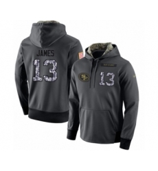 Football Men's San Francisco 49ers #13 Richie James Stitched Black Anthracite Salute to Service Player Performance Hoodie