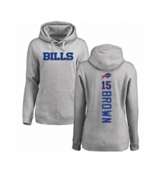 Football Women's Buffalo Bills #15 John Brown Ash Backer Pullover Hoodie